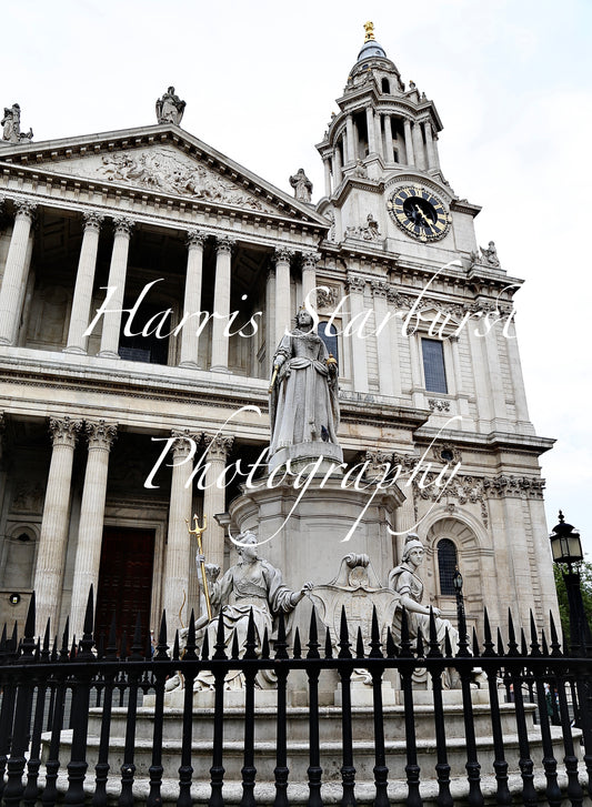 London, UK - Queen Anne Statue at St. Paul's Cathedral 2